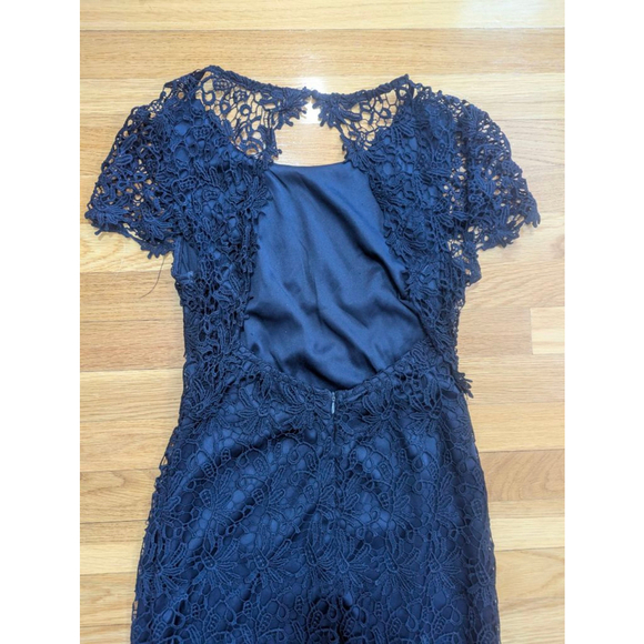 Harper Navy Lace Bodycon Open Back Cocktail Dress Medium - Picture 11 of 12